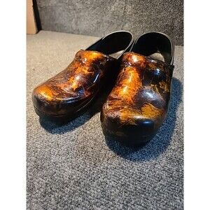 Dansko Brown/Black Metallic Nursing Healthcare Clogs Size 41 US Size 8-8.5